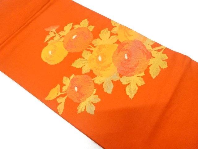 Nagoya obi with woven pattern of Manju chrysanthemum